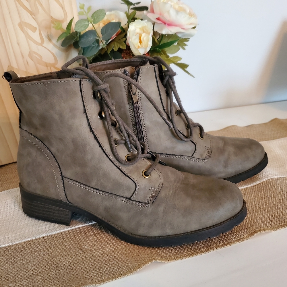 Report faux leather lace up boots
